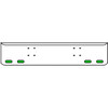 22 Inch Chrome Texas Rolled End Bumper Kit With Bolt Holes And 4 Oval Amber-Green Dual Revolution Lights For International 9900 Ix 2000 Thru 2011