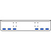 22 Inch Chrome Texas Rolled End Bumper Kit With Bolt Holes And 6 Oval Amber-Blue Dual Revolution Lights With Visors For International 9900 Ix 2000 Thru 2011