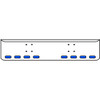 22 Inch Chrome Texas Rolled End Bumper Kit With Bolt Holes And 8 Oval Amber-Blue Dual Revolution Lights With Visors For International 9900 Ix 2000 Thru 2011
