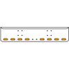 22 Inch Chrome Texas Rolled End Bumper Kit With Bolt Holes And 8 Oval-2 Round 2 Inch Amber-Clear Chrome Lights With Visors For International 9900 Ix 2000 Thru 2011