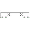 18 Inch Chrome Texas Rolled End Bumper Kit With Tow Holes And 4 Oval Amber-Green Dual Revolution Lights For International 9900 Ix 2000 Thru 2011