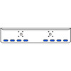 20 Inch Chrome Texas Rolled End Bumper Kit With Tow Holes And 8 Oval Amber-Blue Dual Revolution Lights With Visors For International 9900 Ix 2000 Thru 2011