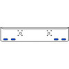 22 Inch Chrome Texas Rolled End Bumper Kit With Tow Holes And 4 Oval Amber-Blue Dual Revolution Lights With Visors For International 9900 Ix 2000 Thru 2011