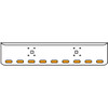 22 Inch Chrome Texas Rolled End Bumper Kit With Tow Holes And 9 Oval Amber-Clear Mirrored Lights With Visors For International 9900 Ix 2000 Thru 2011