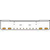 18 Inch 7 Gauge Chrome Texas Rolled End Bumper With Bolt Holes, 4 Ovals-8 Round 2 Inch Amber-Clear Mirage Lights With Visor For Kenworth W900A 1967 Thru 1981
