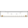 20 Inch 10 Gauge Chrome Texas Rolled End Bumper With Bolt Holes, 2 Ovals-10 Round 2 Inch Amber-Amber Mirage Lights Without Visor For Kenworth W900A 1967-1981
