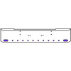 22 Inch 10 Gauge Chrome Texas Rolled End Bumper With Bolt Holes, 2 Ovals-10 Round 2 Inch Amber-Purple Dual Revolution Lights With Visor For Kenworth W900A 1967 Thru 1981