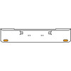 18 Inch 7 Gauge Chrome Texas Rolled End Bumper With Tow Holes, 2 Oval Amber-Amber Mirage Lights With Visor For Kenworth W900A 1967 Thru 1981