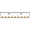 20 Inch 10 Gauge Chrome Texas Rolled End Bumper With Tow Holes, 9 Oval Amber-Clear Mirage Lights With Visor For Kenworth W900A 1967-1981