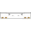 22 Inch 10 Gauge Chrome Texas Rolled End Bumper With Tow Holes, 4 Oval Amber-Amber Mirage Lights Without Visor For Kenworth W900A 1967 Thru 1981