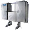 Aluminum Dyna Light Cab Rack, 68 x 80 Inch W/ Jail Bar Window, 3 Door Enclosure & Shelves