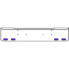 18 Inch Chrome Texas Rolled End Bumper Kit With Bolt Holes And 4 Oval Amber-Purple Dual Revolution Lights For Kenworth W900B, W900L