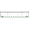 18 Inch Chrome Texas Rolled End Bumper Kit With Bolt Holes And 2 Oval-10 Round 2 Inch Amber-Green Dual Revolution Lights With Visors For Kenworth W900B, W900L