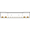 18 Inch Chrome Texas Rolled End Bumper Kit With Bolt Holes And 4 Oval-8 Round 2 Inch Amber Mirage Lights With Visors For Kenworth W900B, W900L