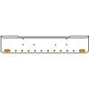 20 Inch Chrome Texas Rolled End Bumper Kit With Bolt Holes And 2 Oval-10 Round 2 Inch Amber-Clear Mirage Lights With Visors For Kenworth W900B, W900L