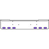 20 Inch Chrome Texas Rolled End Bumper Kit With Bolt Holes And 6 Oval Amber-Purple Dual Revolution Lights For Kenworth W900B, W900L