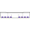 20 Inch Chrome Texas Rolled End Bumper Kit With Bolt Holes And 8 Oval Amber-Purple Dual Revolution Lights For Kenworth W900B, W900L