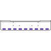 20 Inch Chrome Texas Rolled End Bumper Kit With Bolt Holes And 9 Oval Amber-Purple Dual Revolution Lights For Kenworth W900B, W900L