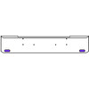 22 Inch Chrome Texas Rolled End Bumper Kit With Bolt Holes And 2 Oval Amber-Purple Dual Revolution Lights With Visors For Kenworth W900B, W900L
