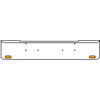 22 Inch Chrome Texas Rolled End Bumper Kit With Bolt Holes And 2 Oval Amber-Clear Mirage Lights For Kenworth W900B, W900L
