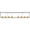 22 Inch Chrome Texas Rolled End Bumper Kit With Bolt Holes And 8 Oval-2 Round 2 Inch Amber-Clear Chrome Lights With Visors For Kenworth W900B, W900L