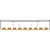 22 Inch Chrome Texas Rolled End Bumper Kit With Bolt Holes And 9 Oval Amber-Clear Chrome Lights With Visors For Kenworth W900B, W900L