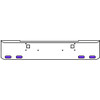 18 Inch Chrome Texas Rolled End Bumper Kit With Tow Holes And 4 Oval Amber-Purple Dual Revolution Lights With Visors For Kenworth W900B, W900L
