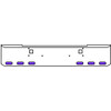 18 Inch Chrome Texas Rolled End Bumper Kit With Tow Holes And 6 Oval Amber-Purple Dual Revolution Lights For Kenworth W900B, W900L