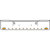 18 Inch Chrome Texas Rolled End Bumper Kit With Tow Holes And 2 Oval-10 Round 2 Inch Amber-Clear Mirage Lights For Kenworth W900B, W900L