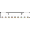 18 Inch Chrome Texas Rolled End Bumper Kit With Tow Holes And 9 Oval Amber-Clear Mirage Lights With Visors For Kenworth W900B, W900L