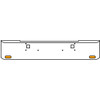 20 Inch Chrome Texas Rolled End Bumper Kit With Tow Holes And 2 Oval Amber-Clear Chrome Lights For Kenworth W900B, W900L