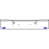 20 Inch Chrome Texas Rolled End Bumper Kit With Tow Holes And 2 Oval Amber-Purple Dual Revolution Lights For Kenworth W900B, W900L