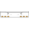 20 Inch Chrome Texas Rolled End Bumper Kit With Tow Holes And 6 Oval Amber-Clear Mirage Lights For Kenworth W900B, W900L