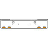 22 Inch Chrome Texas Rolled End Bumper Kit With Tow Holes And 4 Oval Amber-Clear Mirage Lights For Kenworth W900B, W900L