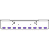 22 Inch Chrome Texas Rolled End Bumper Kit With Tow Holes And 9 Oval Amber-Purple Dual Revolution Lights For Kenworth W900B, W900L