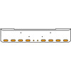 18 Inch Chrome Texas Rolled End Bumper Kit With Bolt Holes And 8 Oval-2 Round 2 Inch Amber Mirage Lights With Visors For Kenworth W900B 2011 - Current