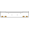 20 Inch Chrome Texas Rolled End Bumper Kit With Bolt Holes And 4 Oval Amber-Clear Mirage Lights For Kenworth W900B 2011 - Current