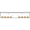 20 Inch Chrome Texas Rolled End Bumper Kit With Bolt Holes And 8 Oval Amber-Clear Chrome Lights With Visors For Kenworth W900B 2011 - Current