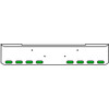 22 Inch Chrome Texas Rolled End Bumper Kit With Bolt Holes And 8 Oval Amber-Green Dual Revolution Lights For Kenworth W900B 2011 - Current
