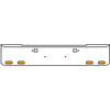 18 Inch Chrome Texas Rolled End Bumper Kit With Tow Holes And 4 Oval Amber Mirage Lights For Kenworth W900B 2011 - Current