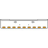 18 Inch Chrome Texas Rolled End Bumper Kit With Tow Holes And 9 Oval Amber Mirrored Lights For Kenworth W900B 2011 - Current