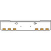 20 Inch Chrome Texas Rolled End Bumper Kit With Tow Holes And 6 Oval Amber Mirage Lights With Visors For Kenworth W900B 2011 - Current