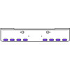 20 Inch Chrome Texas Rolled End Bumper Kit With Tow Holes And 8 Oval Amber-Purple Dual Revolution Lights With Visors For Kenworth W900B 2011 - Current