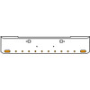 20 Inch Chrome Texas Rolled End Bumper Kit With Tow Holes And 2 Oval-10 Round 2 Inch Amber-Clear Chrome Lights With Visors For Kenworth W900B 2011 - Current