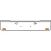 20 Inch Chrome Texas Rolled End Bumper Kit With Tow Holes And 2 Oval Amber-Clear Chrome Lights For Kenworth W900B 2011 - Current