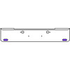 22 Inch Chrome Texas Rolled End Bumper Kit With Tow Holes And 2 Oval Amber-Purple Dual Revolution Lights For Kenworth W900B 2011 - Current