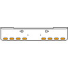 22 Inch Chrome Texas Rolled End Bumper Kit With Tow Holes And 8 Oval Amber-Clear Chrome Lights With Visors For Kenworth W900B 2011 - Current