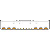 18 Inch Chrome Texas Rolled End Bumper Kit With Bolt Holes And 6 Oval-6 Round 2 Inch Amber-Clear Chrome Lights For Peterbilt 352, 359 1972 Thru 1987
