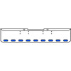 18 Inch Chrome Texas Rolled End Bumper Kit With Bolt Holes And 9 Oval Amber-Blue Dual Revolution Lights For Peterbilt 352, 359 1972 Thru 1987