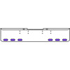 18 Inch Chrome Texas Rolled End Bumper Kit With Bolt Holes And 6 Oval Amber-Purple Dual Revolution Lights For Peterbilt 352, 359 1972 Thru 1987
